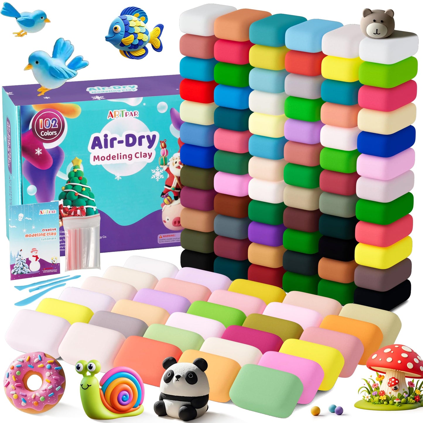 Hot ARTPAR Air Dry Clay for Kids,90 Colors Modeling Magic Clay Bulk Craft Kit | Colorful Molding Clay Sculpting Set,Soft & Non-Sticky,DIY Classroom Activities,Fun Art & Crafts Gifts for Boys & Girls 3-12Y