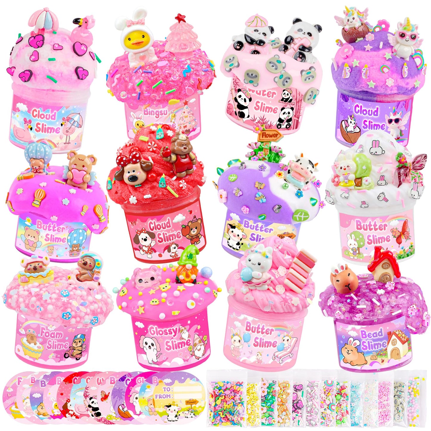Hot6 Pack Slimes, Pink Slime Kids, Cloud Slime kit for Girls Ages 8-12, Toys for Girls and Boys, for Kids Slime Set Party kit Goodie Bag Stuffers, 4 5 6 7 8 9 10 Year Old Girl Birthday Gift Cute Stuff