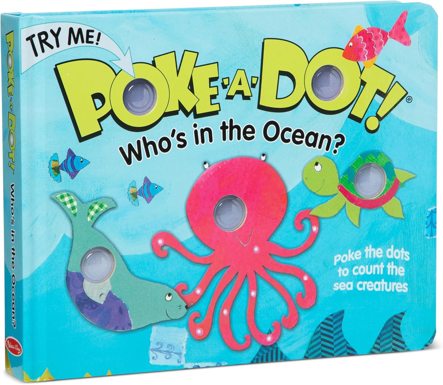 Hot Melissa & Doug Poke-a-Dot! Who’s in the Ocean? Interactive Children's Board Book with Buttons to Pop, Educational Sensory Toy for Toddlers & Preschoolers Ages 3+ - FSC Certified