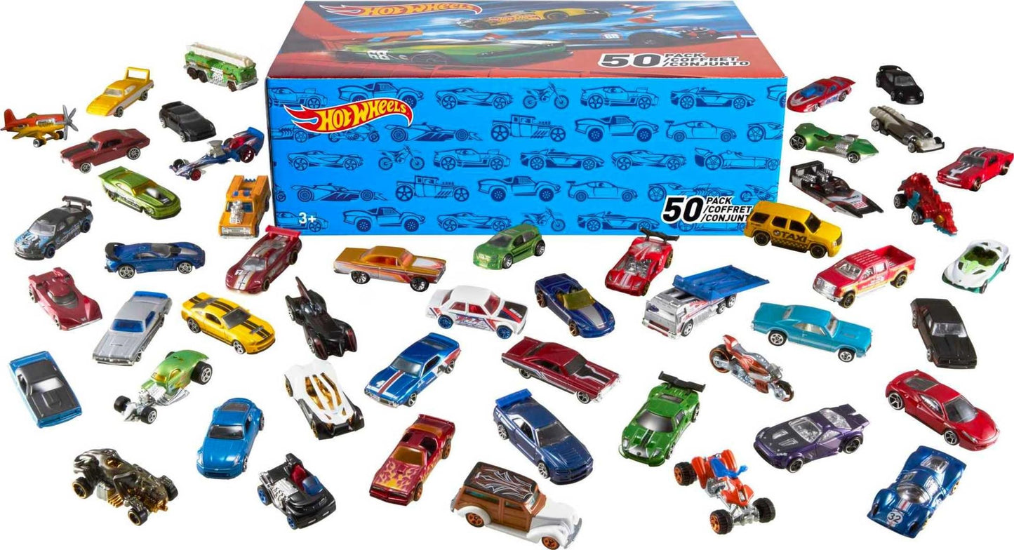 HotHot Wheels 10-Pack (Styles May Vary) | Multipack of 10 of Toy Trucks & Cars in 1:64 Scale, Instant Collection for Kids and Collectors (Amazon Exclusive)