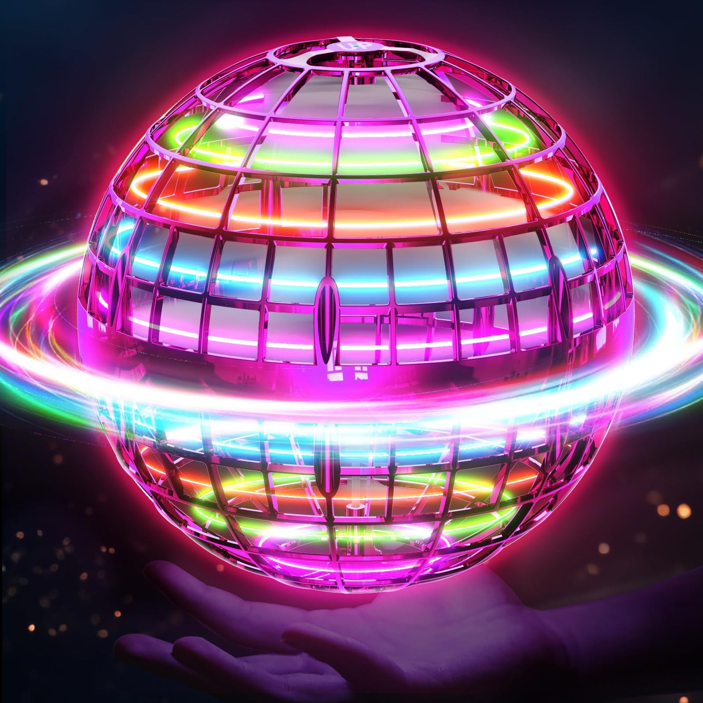 HotIvtivfu Flying Orb Ball (Blue, 2026 Upgraded) with Dazzling Lights, Magic Hover Spinner, Cool Boomerang Drone, Floating Cosmic Globe, Kids Toys Gifts for 6 7 8 9 10 Year Old Boys Girls