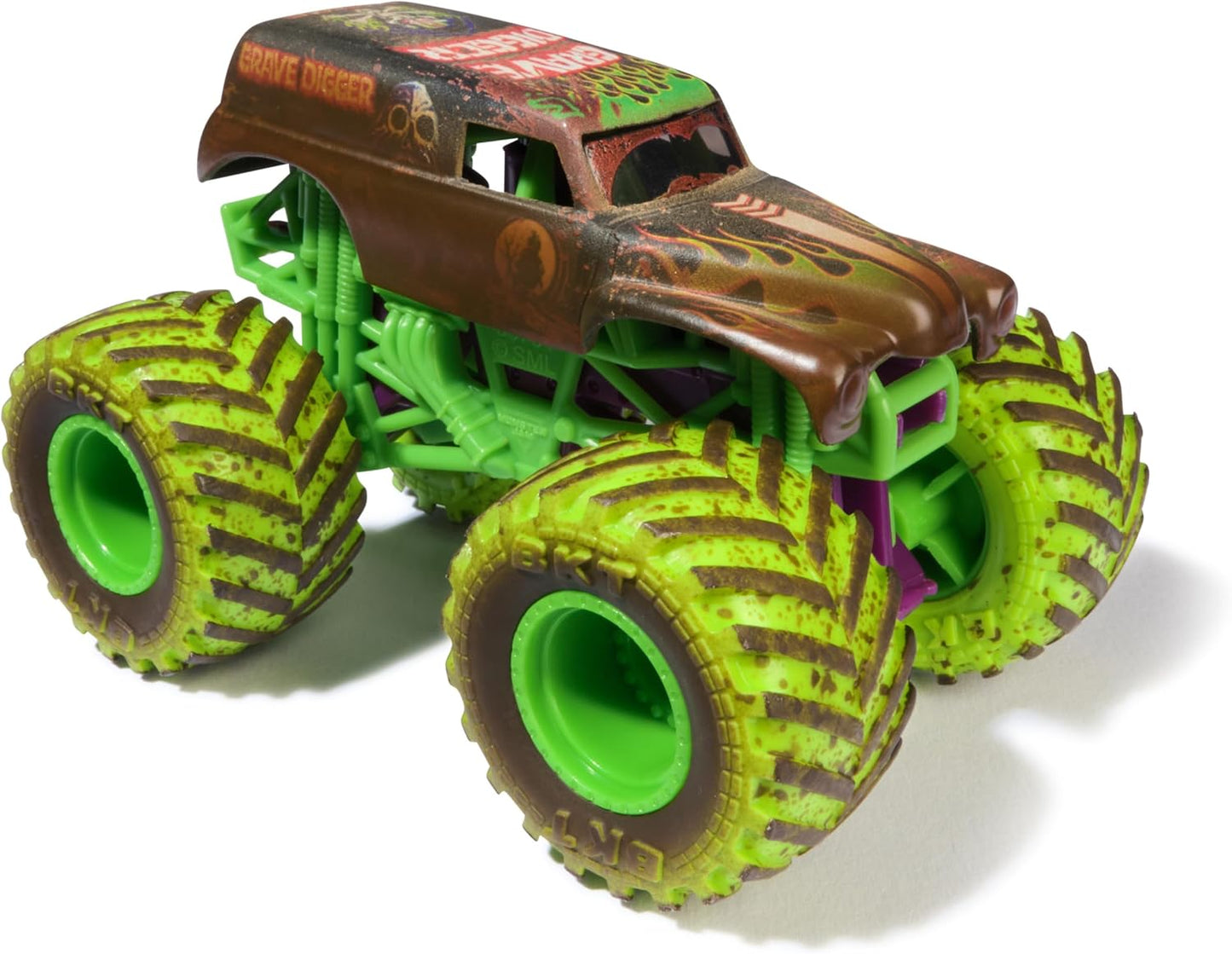 HotMonster Jam Mud Blasters, Grave Digger and Megalodon Color Changing Trucks 2-Pack, 1:64 Die Cast Vehicle, Kids Toys for Boys and Girls 3 and Up