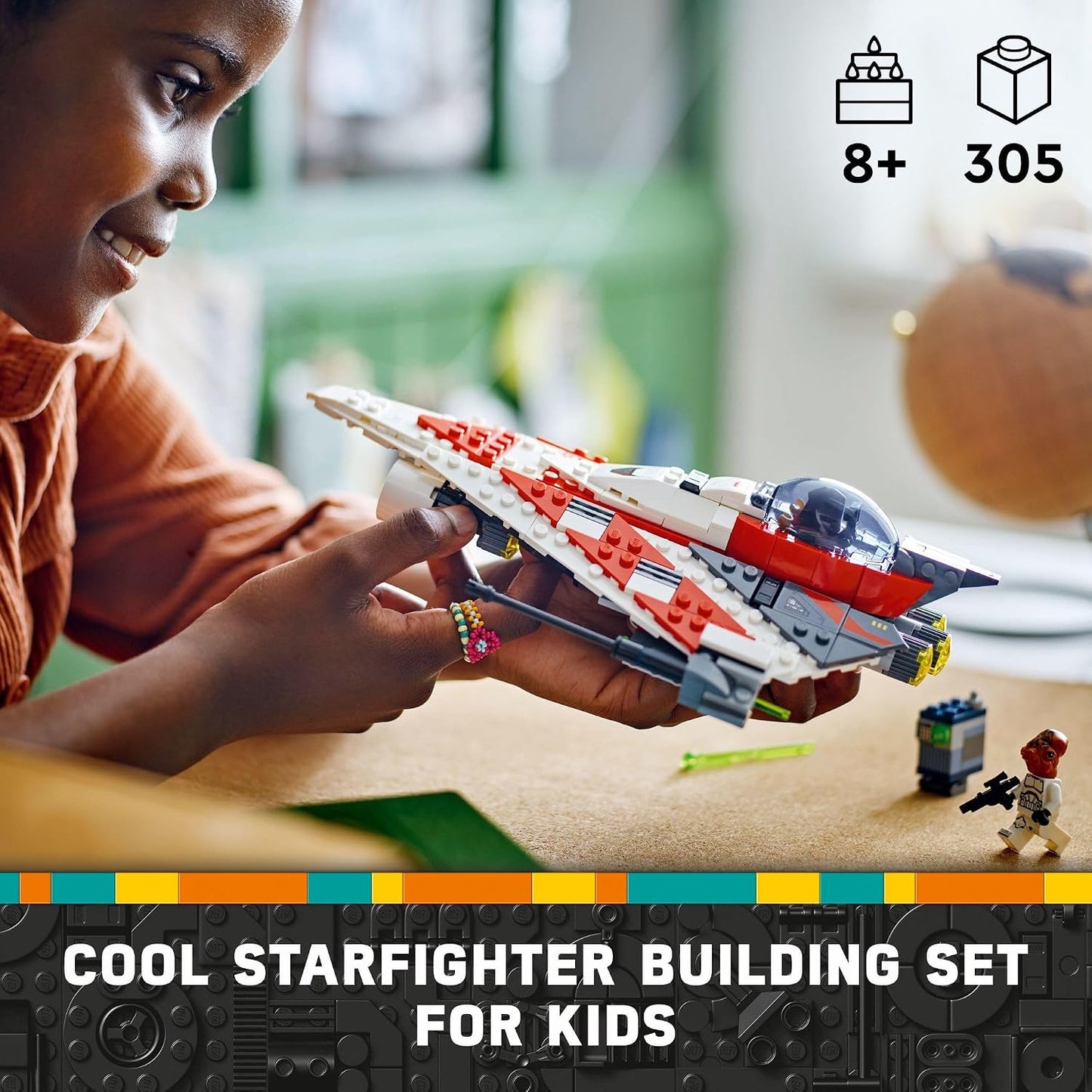 HotLEGO Star Wars Jedi Bob’s Starfighter Buildable Toy Vehicle, Brick Built Star Wars Starship with Jedi Bob Minifigure, Birthday Gift Idea for Boys, Girls or Any Fan Ages 8 and Up, 75388