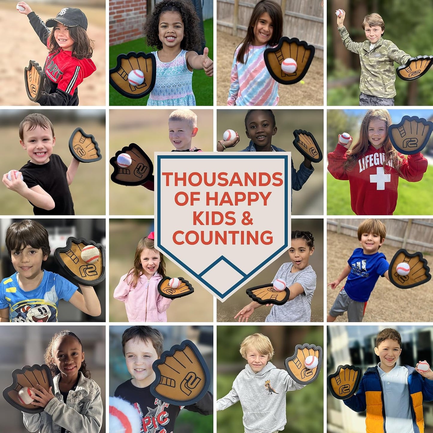 Hot Toss and Catch Ball Game Set - Easy to Use Sticky Balls & Beginner Baseball Training Glove - Premium Toy Paddle Fits All Hand Sizes From Toddlers to Teens & Adults - Fun Gift Idea for Boys and Girls