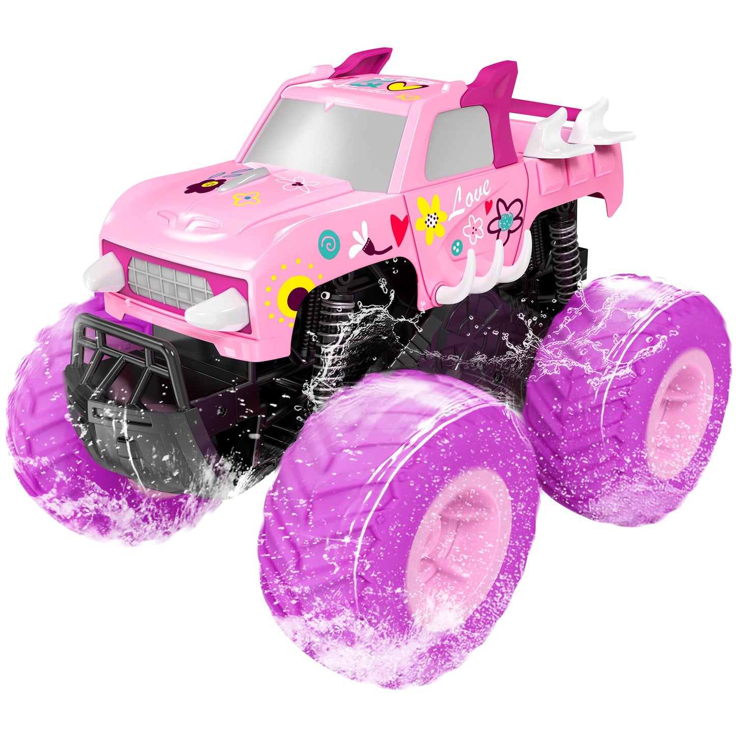 Hot Threeking 1:16 Amphibious Monster Truck All Terrain Remote Control Car Toys | Waterproof Durable 4WD Off-Road RC Crawler Cars Pick-Up Unique Toy Gifts for Boys Girls Ages 6-12