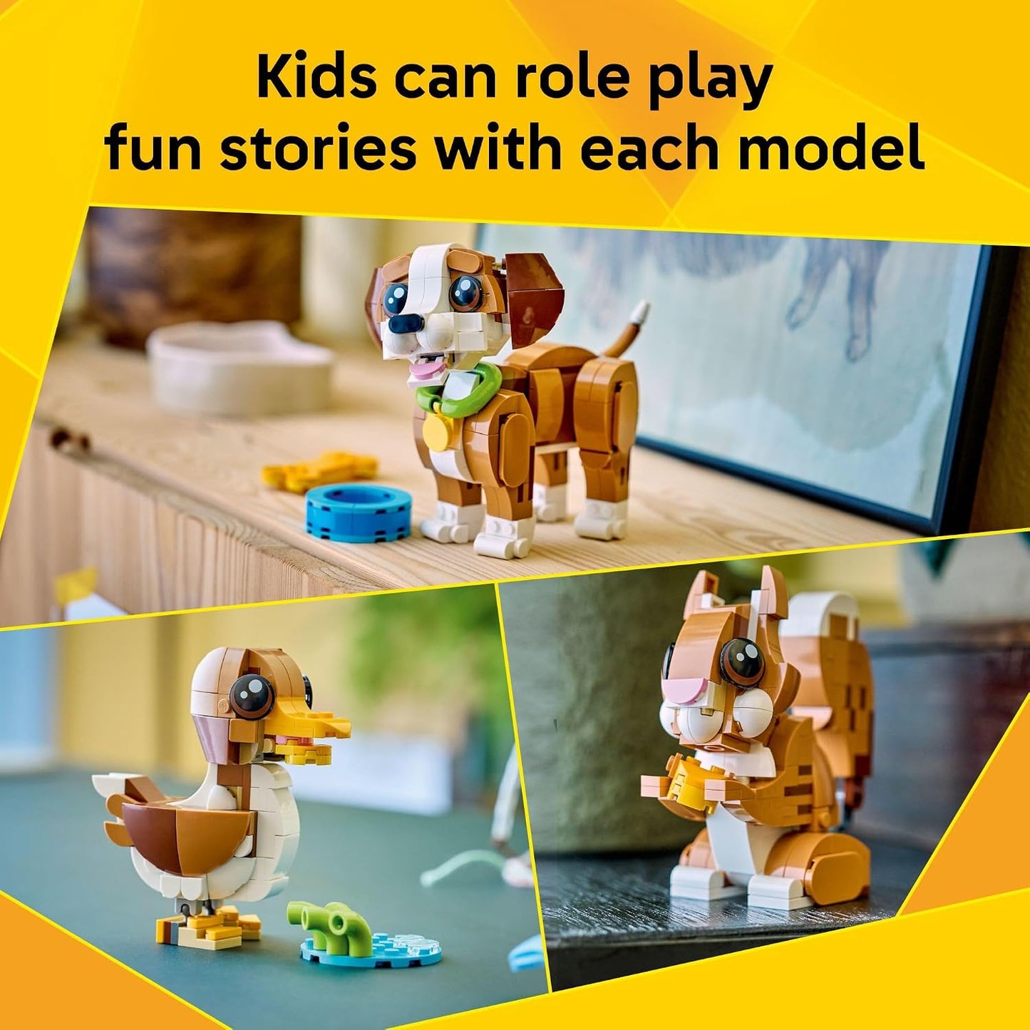 Hot LEGO Creator 3 in 1 Cute Animals: Playful Puppy Dog Building Toy - Bedroom Decor for Girls & Boys, Ages 8+ - Gift for Birthdays - Build a Dog, Squirrel, or Duck - 31382