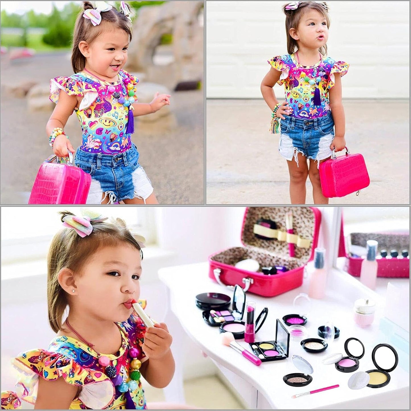 Hot TEPSMIGO Pretend Makeup Kit for Girls, Kids Pretend Play Makeup Set - with Cosmetic Bag for Birthday Christmas, Toy Makeup Set for Little Girls Age 3+(Not Real Makeup)