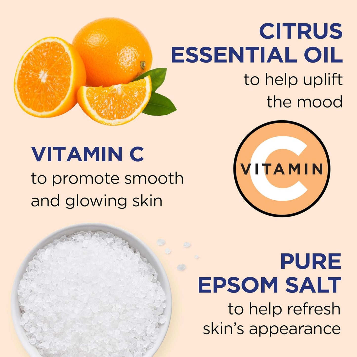 HotDr Teal's Body Wash with Pure Epsom Salt, Glow & Radiance with Vitamin C & Citrus Essential Oils, 24oz (Pack of 2)