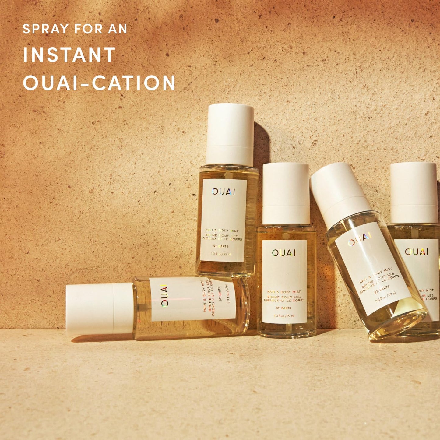 Hot OUAI St. Barts Hair and Body Mist - Tropical-Scented Hair Perfume and Body Spray - Notes of Dragonfruit, Orange Blossom, Tuberose & Musk (8 Fl Oz)