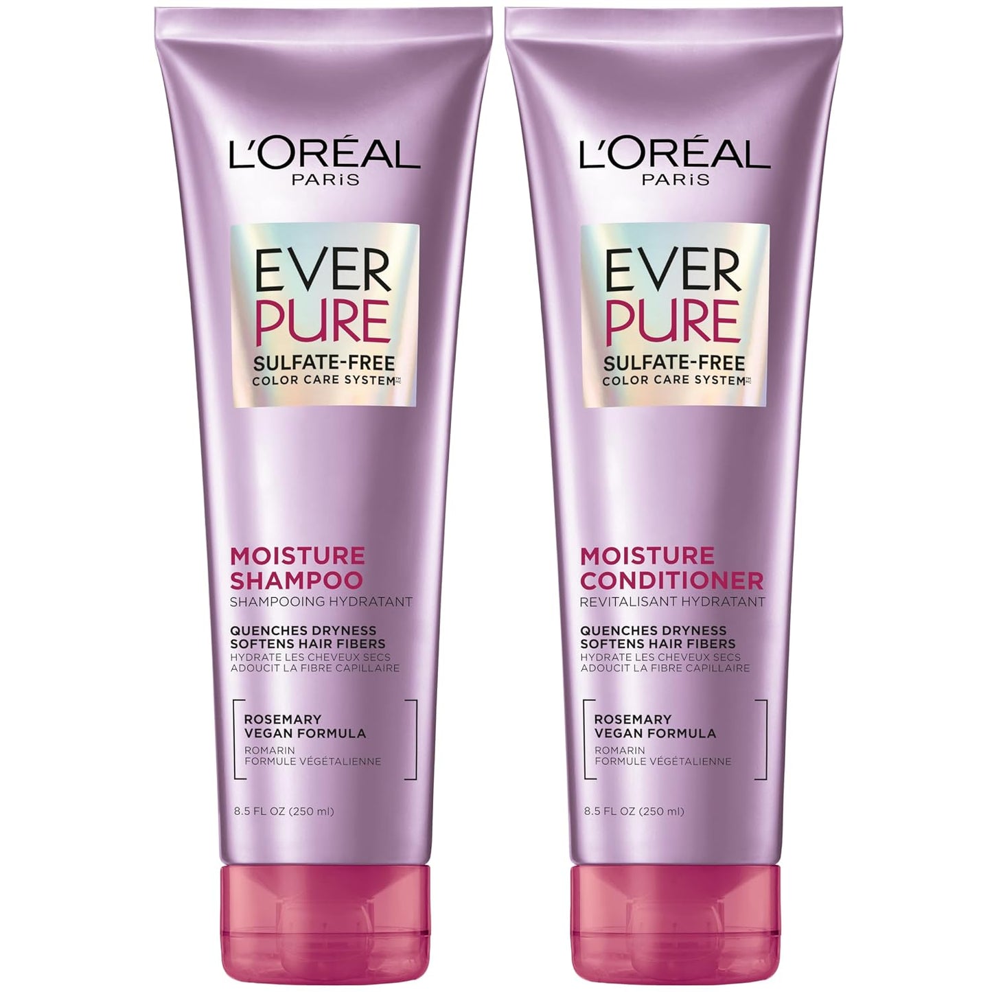 HotL'Oreal Paris EverPure Moisture Shampoo and Conditioner Set, Sulfate-Free Hair Care for Dry or Color-Treated Hair with Rosemary Botanicals, 17 Fl Oz Set
