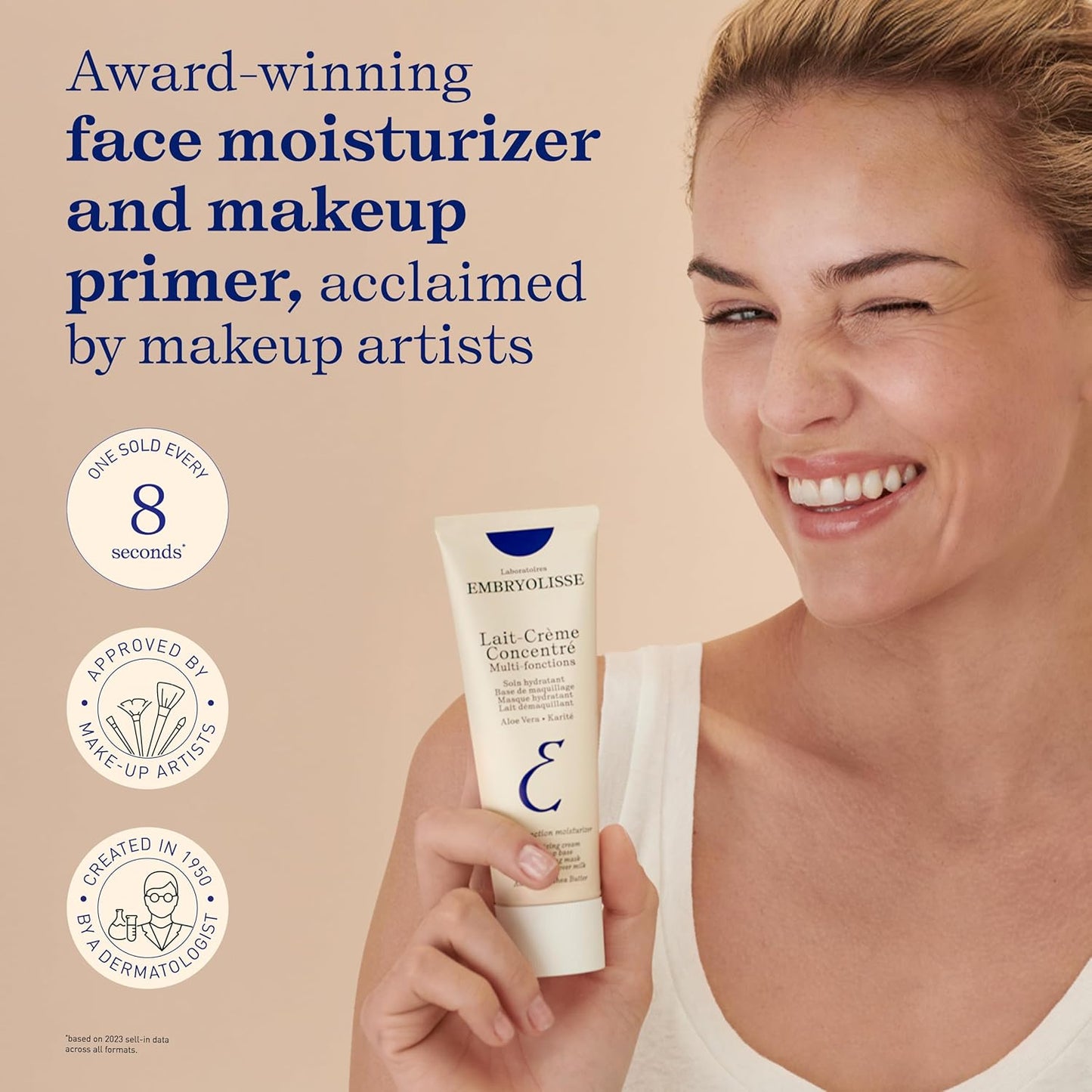 HotEmbryolisse Lait-Crème Concentré Face Moisturizer and Makeup Primer, French Face Cream With Shea Butter & Aloe Vera, 2.54 Fl Oz