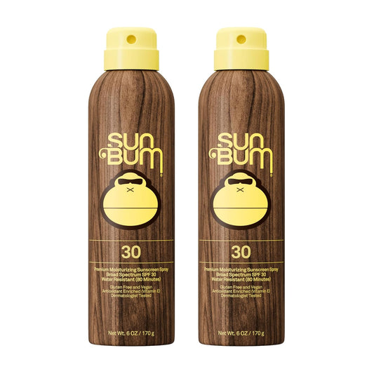 HotSun Bum Original SPF 30 Sunscreen Body Spray - Broad Spectrum Moisturizing Sunscreen with Vitamin E - Hawaii 104 Act Compliant (Made without Octinoxate & Oxybenzone) - 6 oz (Pack of 2)