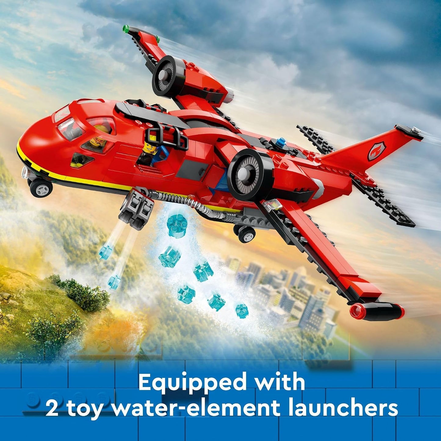 HotLEGO City Fire Rescue Plane Toy for Kids and Fans of Firefighter Toys, Fun Birthday Gift Idea for Boys and Girls Ages 6+ who Love Airplane Toys and Imaginative Play, Includes 3 Minifigures, 60413