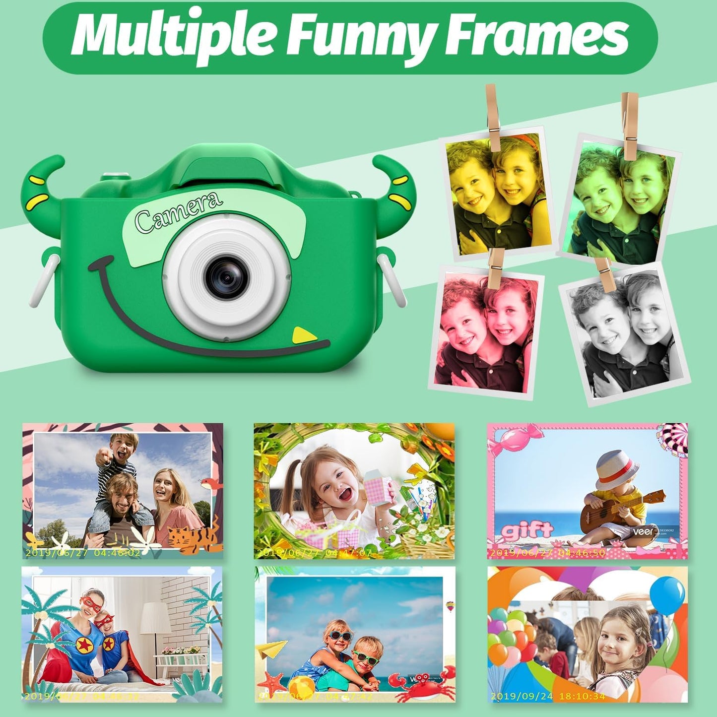 Hot Goopow Kids Camera Toys for 3-8 Year Old Girls Boys,Children Digital Video Camcorder Camera with Cartoon Soft Cover, Best Chritmas Birthday Festival Gift for Kids