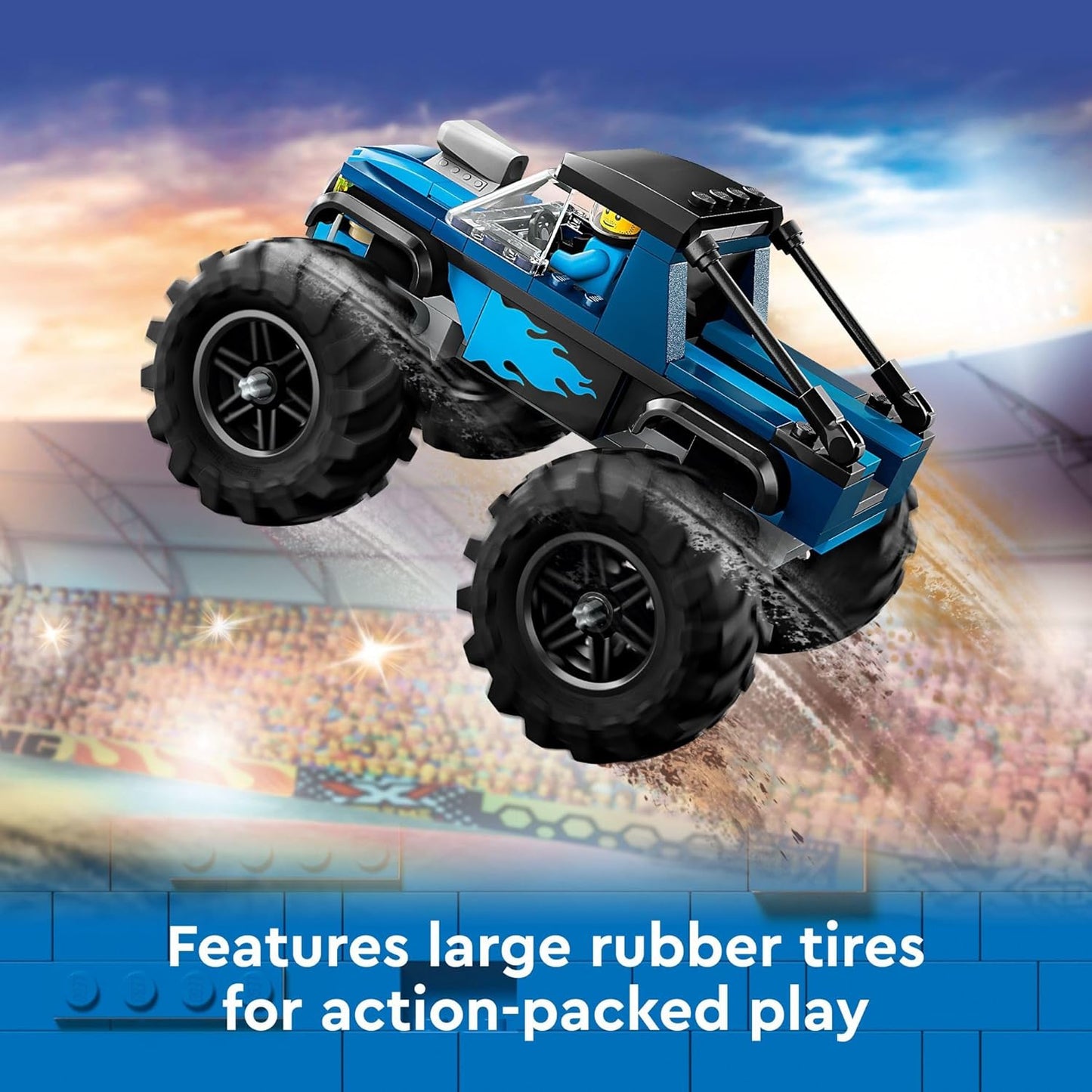 HotLEGO City Blue Monster Truck Off-Road Toy Playset with a Driver Minifigure, Imaginative Toys for Kids, Fun Gift for Boys and Girls Aged 5 Plus, Mini Monster Truck, 60402