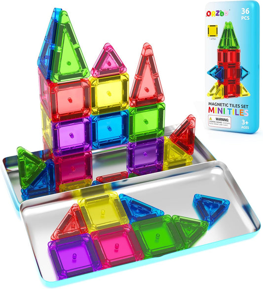 Hot Magnetic Tiles Mini Travel Toddler Set, Magnetic Blocks Building Kids Toys & Games, Montessori Preschool Classroom Must Haves Educational Learning Sensory Toys for 3+ Year Old Boys Girls Birthday Gift