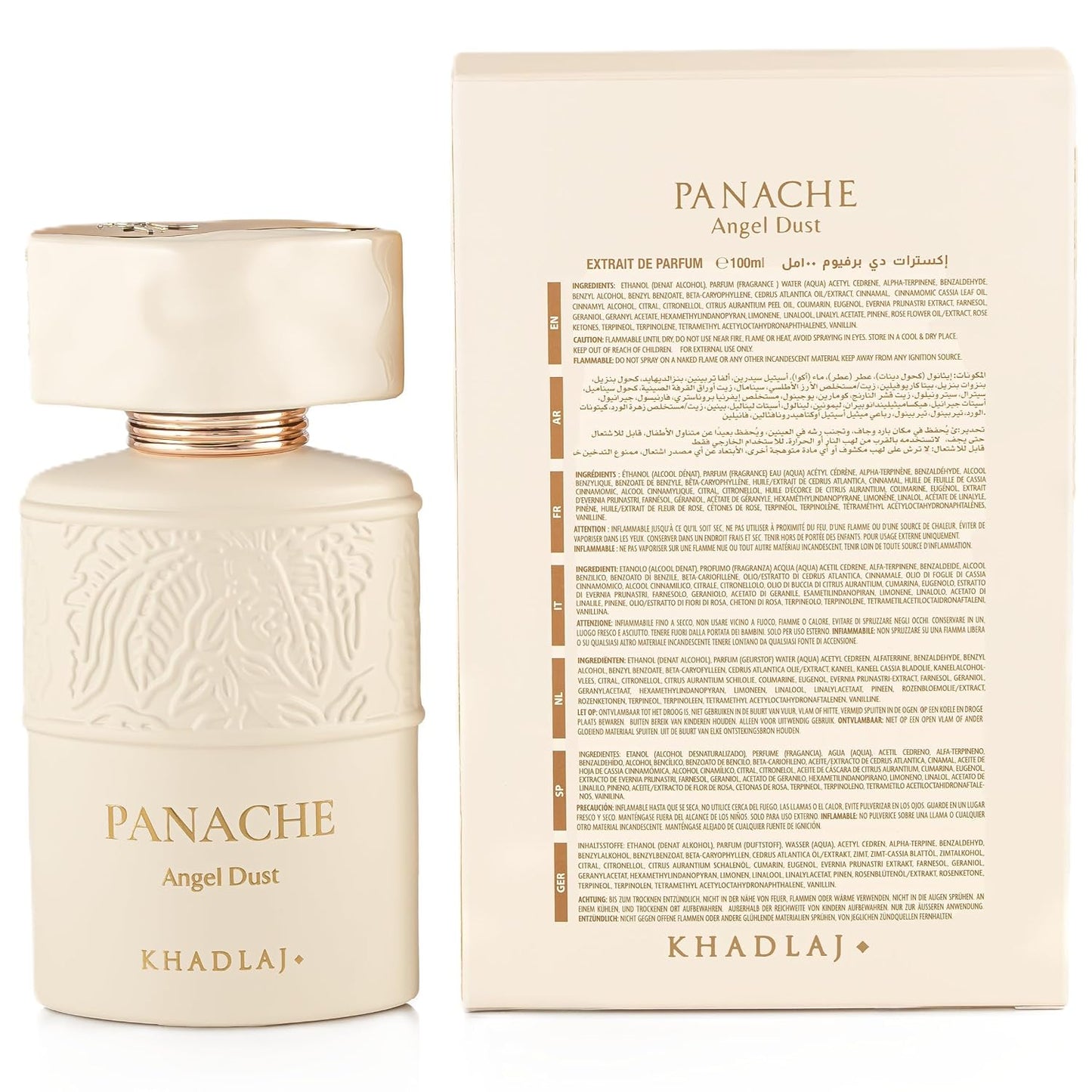 Hot Khadlaj Panache Angel Dust – Sweet, Fruity, Creamy, Musky – Extrait de Parfum Spray Long-Lasting Fragrance for Women, 3.4 Ounce / 100ml