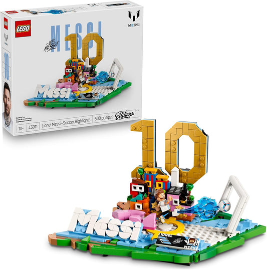 HotLEGO Editions Lionel Messi – Soccer Highlights - Building Set for Boys & Girls, Ages 10+ - Collectible Soccer Gift with Plaque - Kids Bedroom or Shelf Decor - 43011