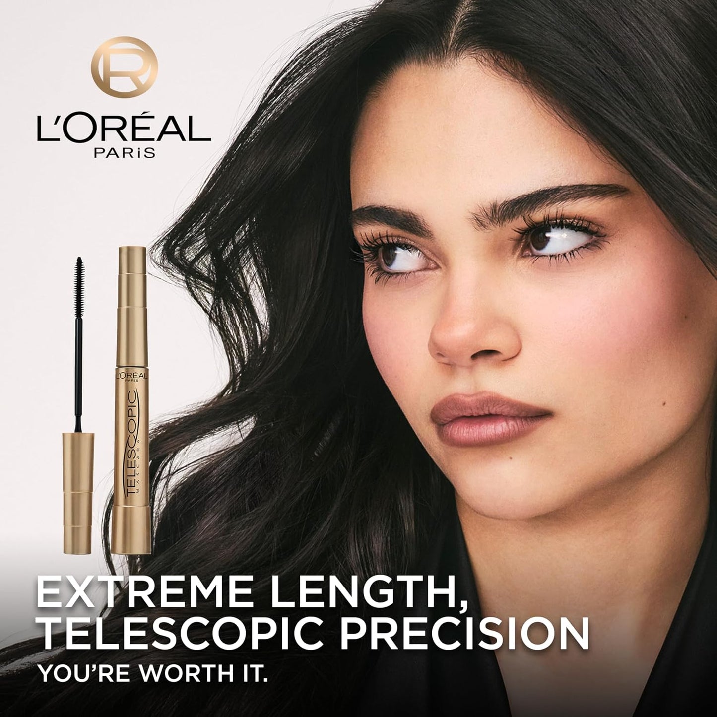 HotL'Oreal Paris Makeup Telescopic Original Lengthening Mascara, Carbon Black, 0.27 Fl Oz (Pack of 1)