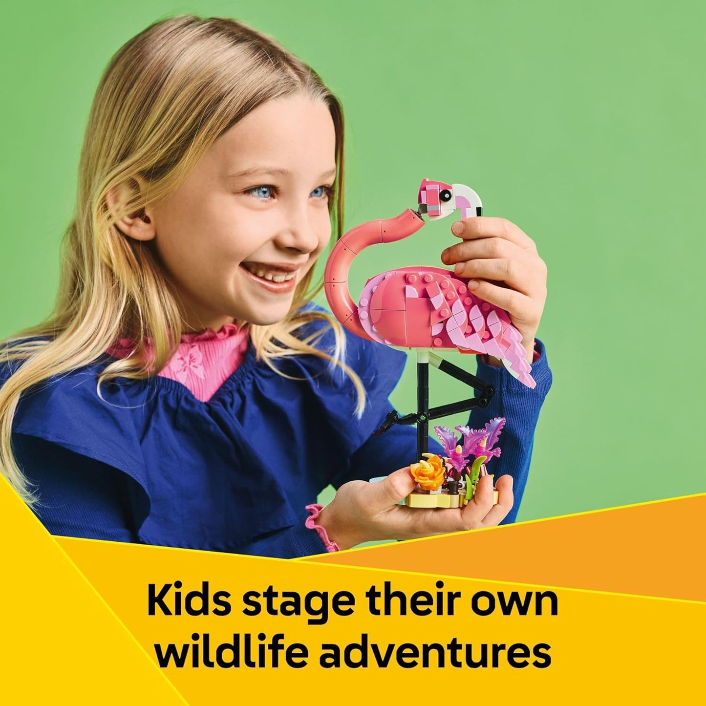 HotLEGO Creator 3 in 1 Wild Animals: Pink Flamingo Animal Building Toy - Playset with 3 Build Options, Pink Flamingo, Cockatoo, or Axolotl - Learning Toy for Kids, Ages 8+ - 31170