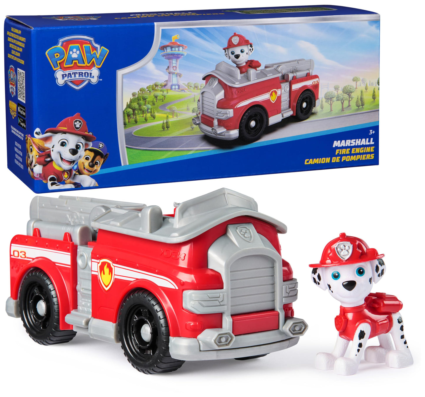 Hot Paw Patrol, Rubble’s Bulldozer Toy Truck with Collectible Action Figure, Sustainably Minded Kids Toys for Boys & Girls Ages 3 and Up