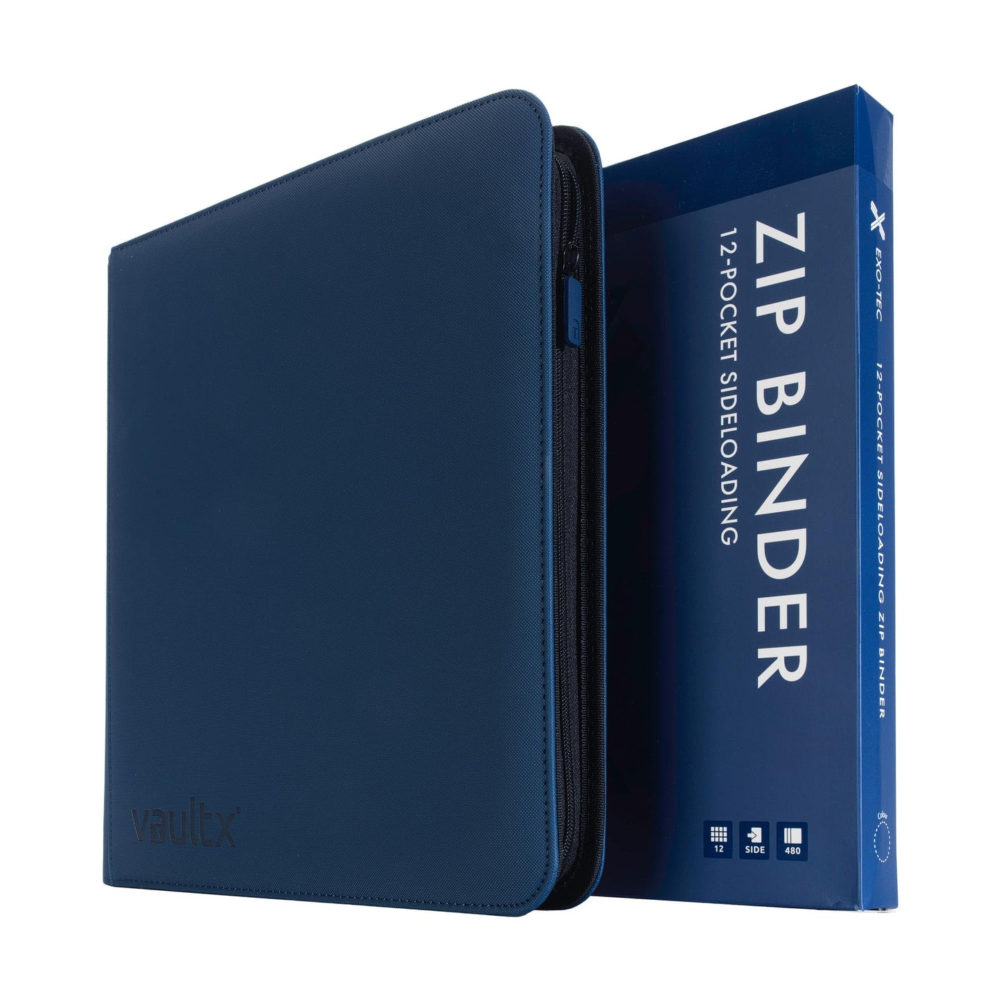 Hot Vault X 12 Pocket Zip Trading Card Binder 480 Cards Exo-Tec (Black) | Holds 480 standard-size TCG cards in 20 side-loading 12-pocket pages. Padded, water-resistant Exo-Tec cover.