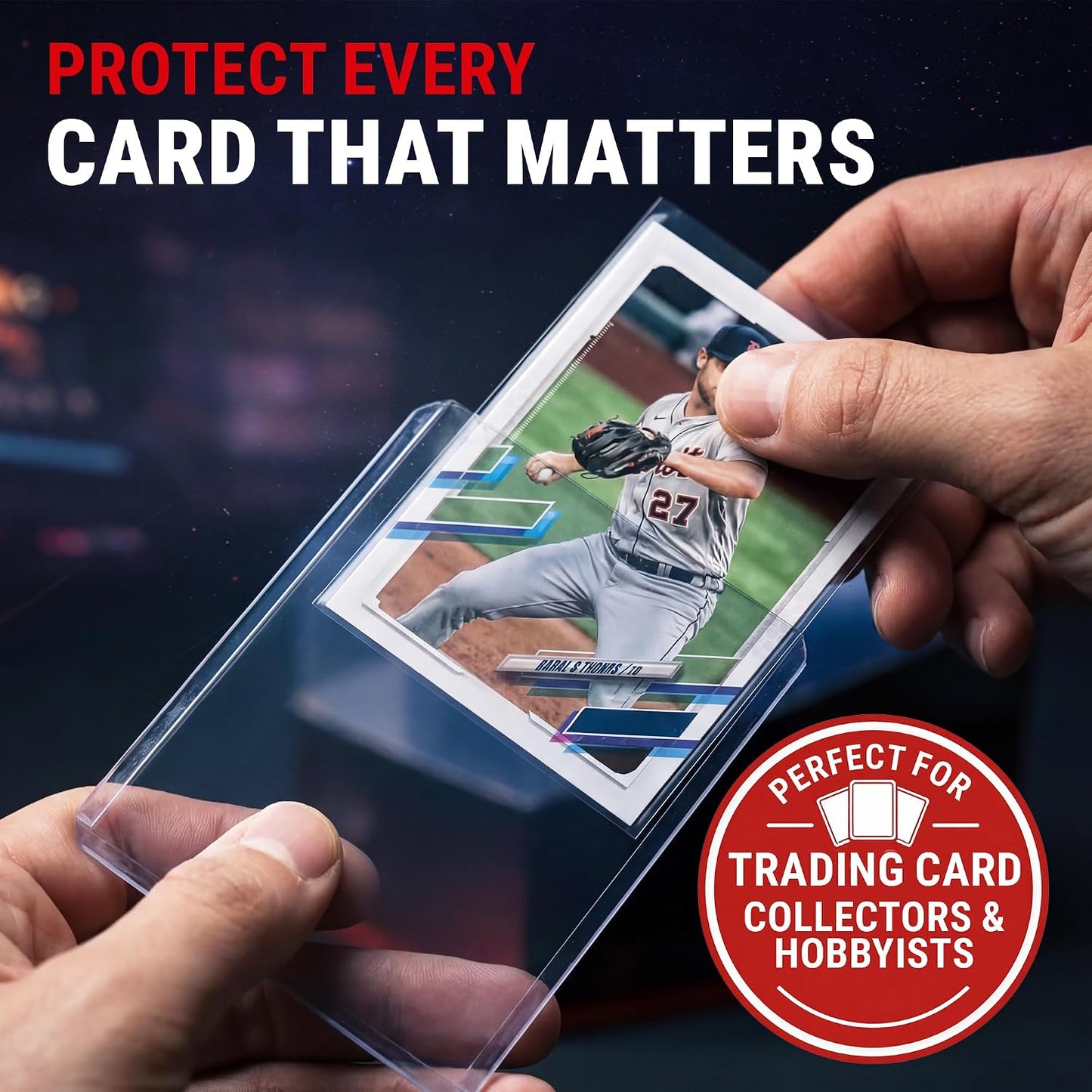 HotUltra Pro Toploaders and Card Sleeves Bundle – 3" x 4" Clear Regular Toploaders & Soft Penny Sleeves for Standard Size Cards – Hard Plastic Card Protectors for Collectible Trading Cards – 100 Pack