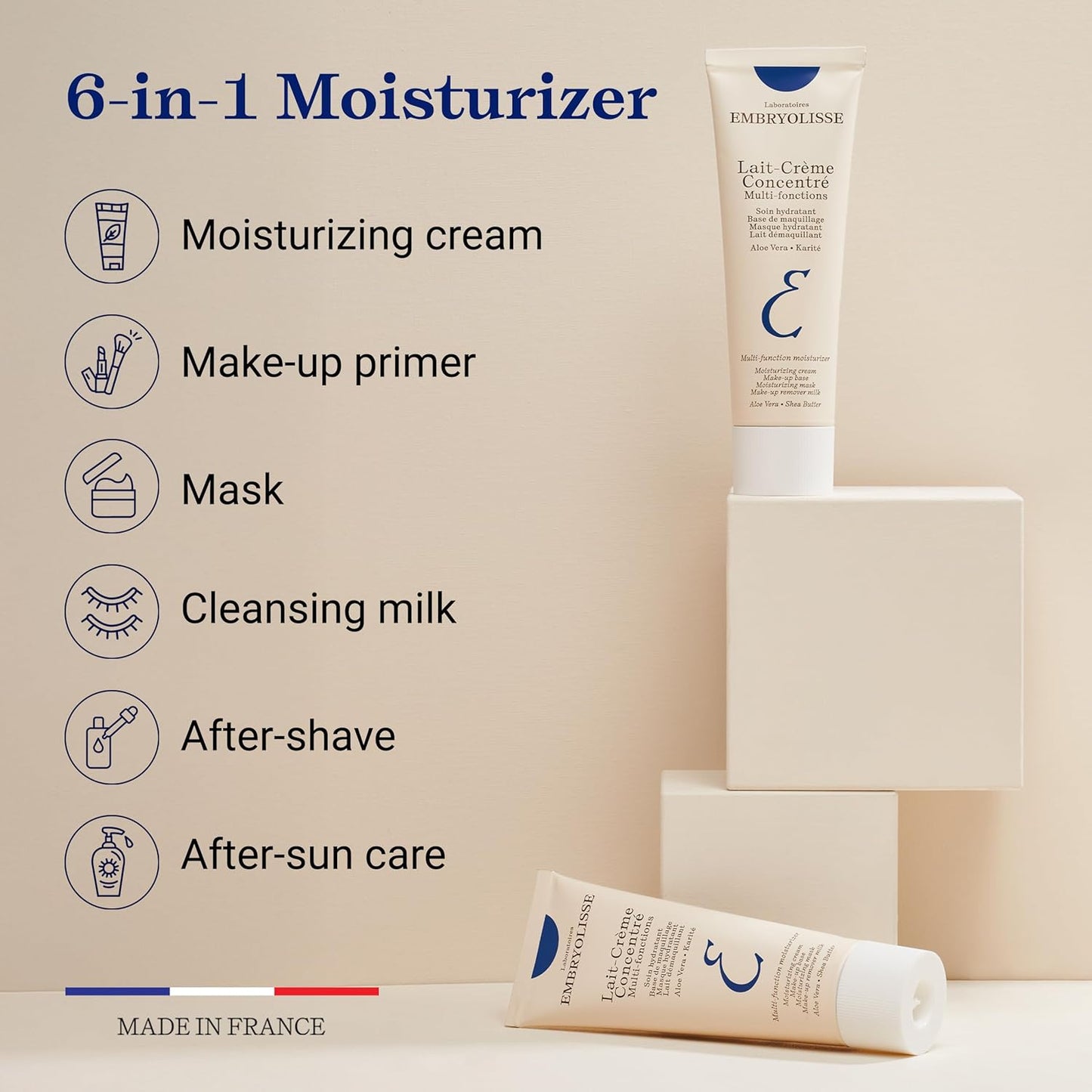 HotEmbryolisse Lait-Crème Concentré Face Moisturizer and Makeup Primer, French Face Cream With Shea Butter & Aloe Vera, 1.01 Fl Oz