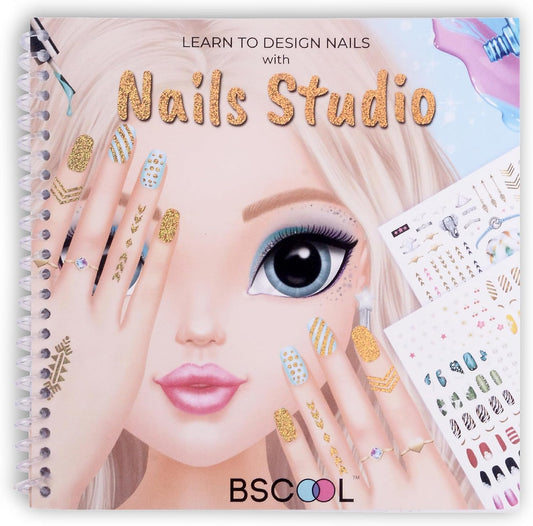 HotBSCOOL - Drawing, Coloring & Activity Book. Nail Design Book with Stickers and Guides. Fashion Design Sketchbook for Kids 5 and up. Little Designer Book - Nail Sticker Book. Gift for Girls