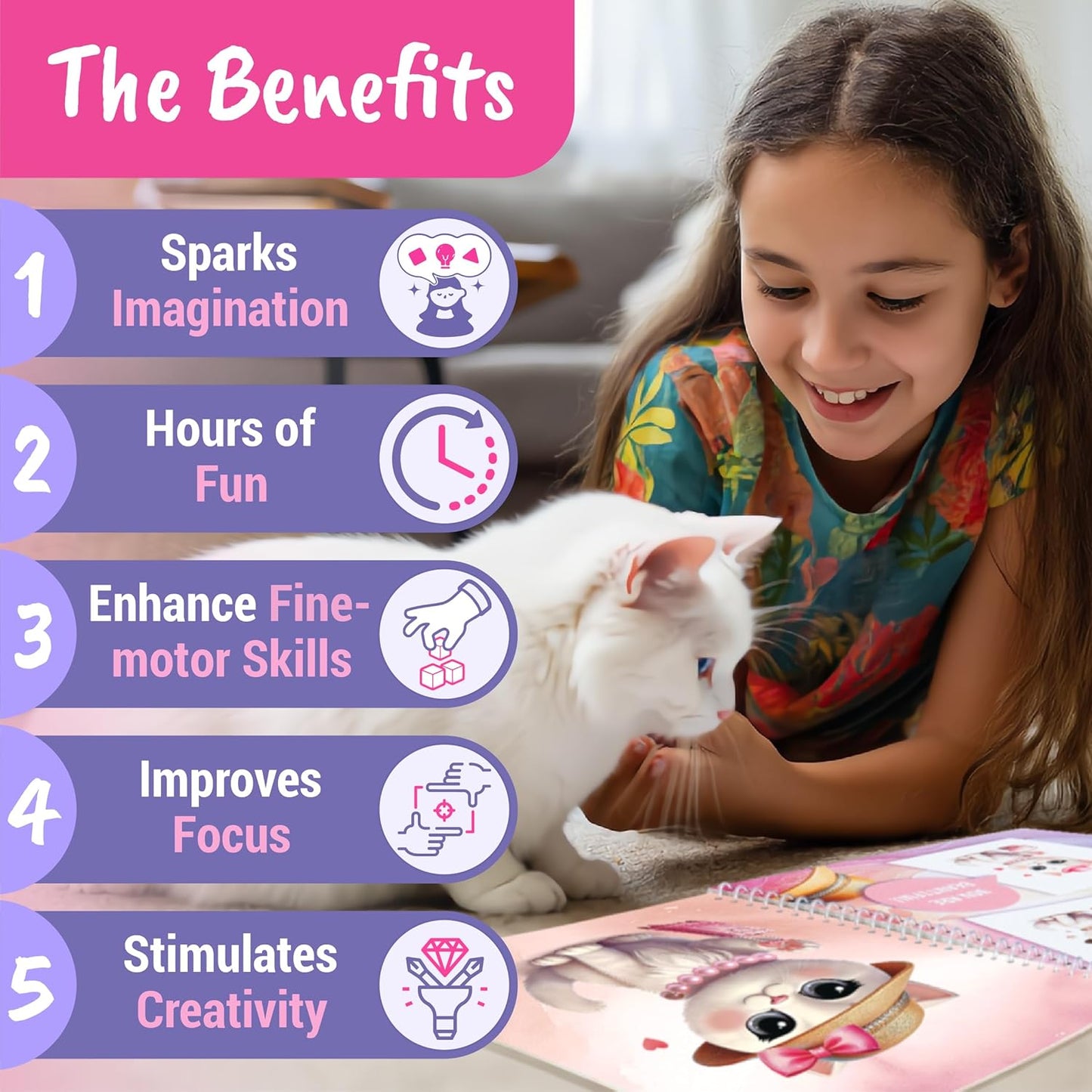 Hot Sticker Dress Up Kitten - Kids Activity and Sticker Book Learn Fashion Design for Kitten with Guides and 270+ Reusable Stickers.Gift for Girls Ages 5,6,7,8