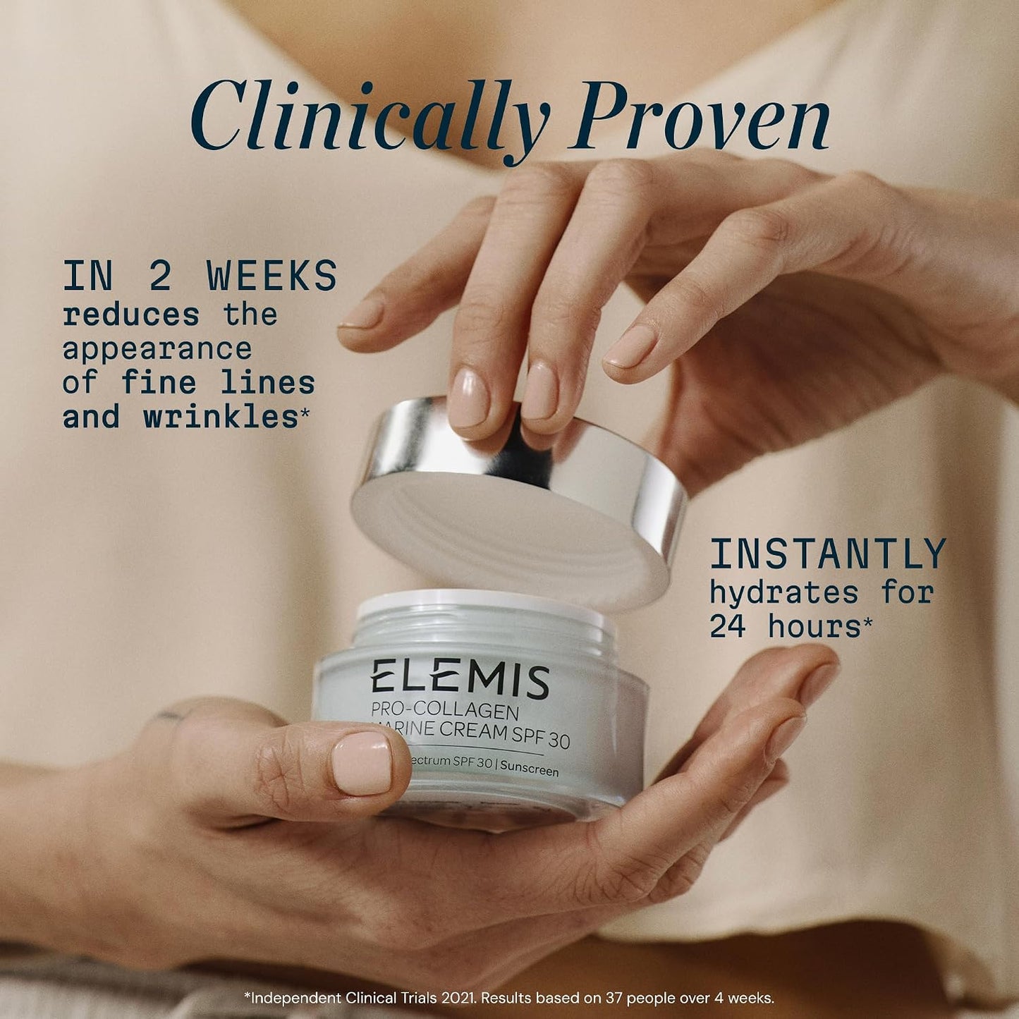 HotELEMIS Pro-Collagen Marine Cream SPF 30, Lightweight Anti-Wrinkle Daily Facial Moisturizer