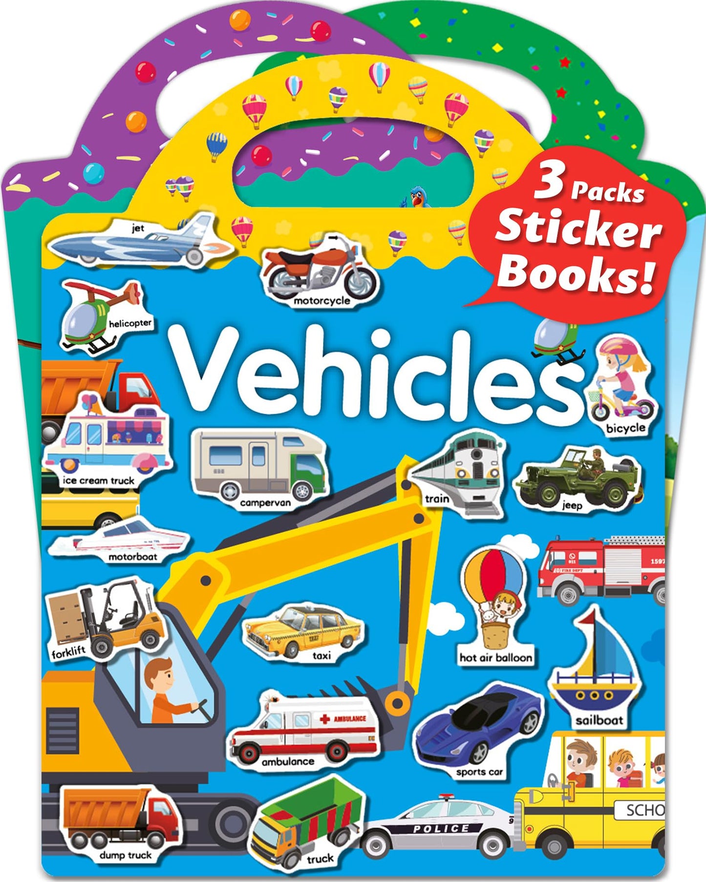 HotWalenced Reusable Sticker Book for Toddlers, Stickers for Kids, Toddler Sticker Book, Toddler Craft Activities, Toddler Travel Toys Boy Girl Birthday Gifts