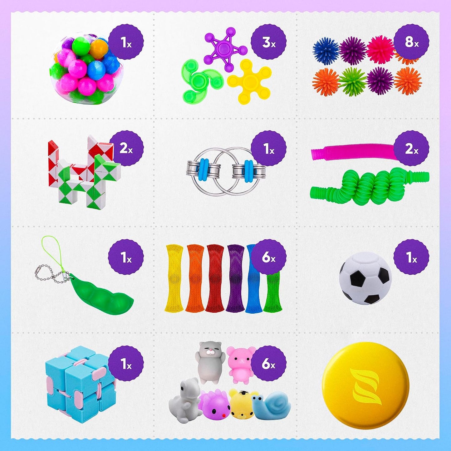 HotFidget Poppers Pack – 50 Pcs Fidget Toys, Party Favors for Kids 8-12, Stocking Stuffers, Bulk Sensory Toys for Classroom Treasure Box Prizes, Goodie Bags, Birthday Gifts
