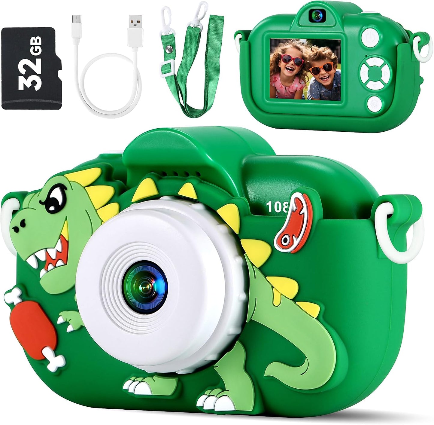 Hot Kids Camera Boys Toys for 3 4 5 6 7 8 9 Years Old Boys, 48MP Dual Lens Kids Digital Camera Christmas Birthday Gifts, 1080P HD Video Selfie Toddler Camera with 32G SD Card
