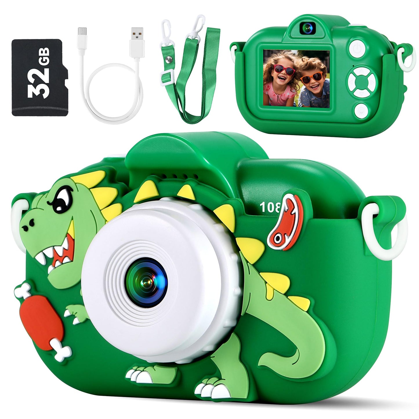 Hot Kids Camera Boys Toys for 3 4 5 6 7 8 9 Years Old Boys, 48MP Dual Lens Kids Digital Camera Christmas Birthday Gifts, 1080P HD Video Selfie Toddler Camera with 32G SD Card