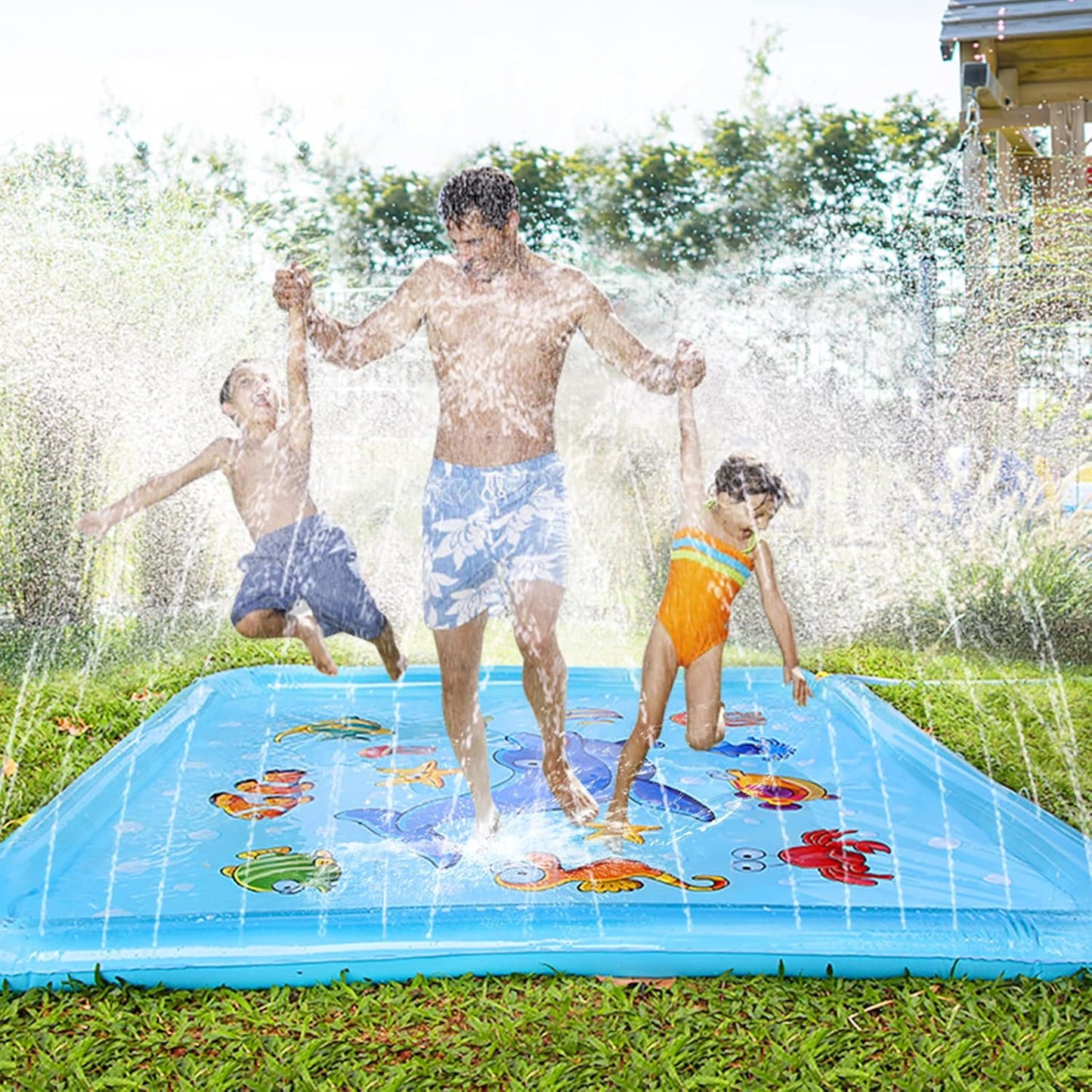 HotGrowsland Splash Pad for Toddlers, Outdoor Sprinkler for Kids | 67" Summer Water Toys Baby Pool Fun Gifts for 3 4 5 6 7 8 9 Years Old Boy Girl Backyard Garden Lawn Outdoor Games