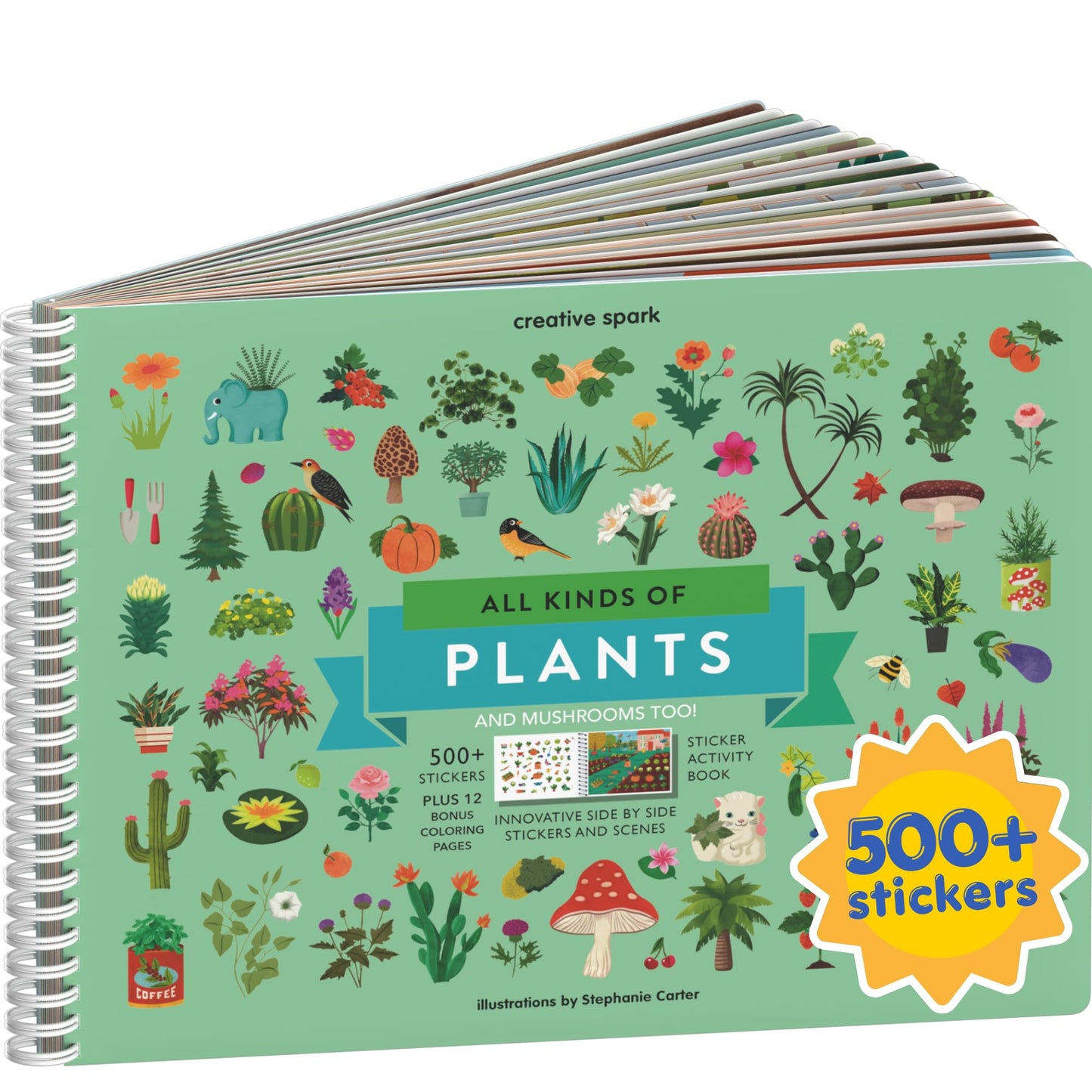 HotAnimals Habitat 500+ Kids Sticker Book by Cupkin Toddler Airplane Travel Activity Coloring and Sticker Book, Road Trip Essentials, 12 Coloring Pages + 12 Scenes for Ages 2–8 Years