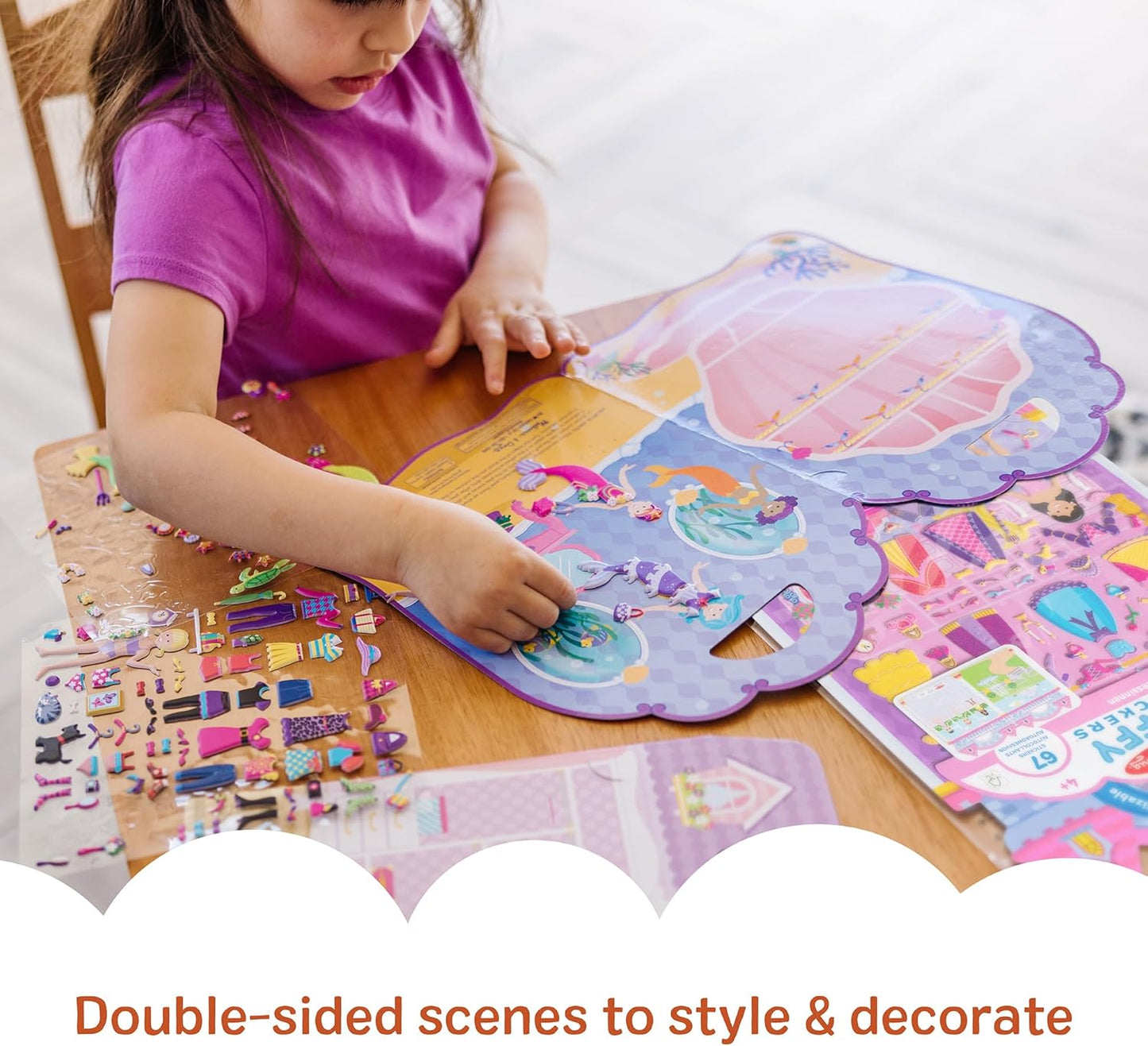 HotMelissa & Doug Puffy Sticker Activity Books Set of 3 – Dress-Up, Princess & Mermaid, with 208 Reusable Stickers and Fold-Out Scenes, Mess-Free Travel Toys for Kids Ages 4+ - FSC Certified