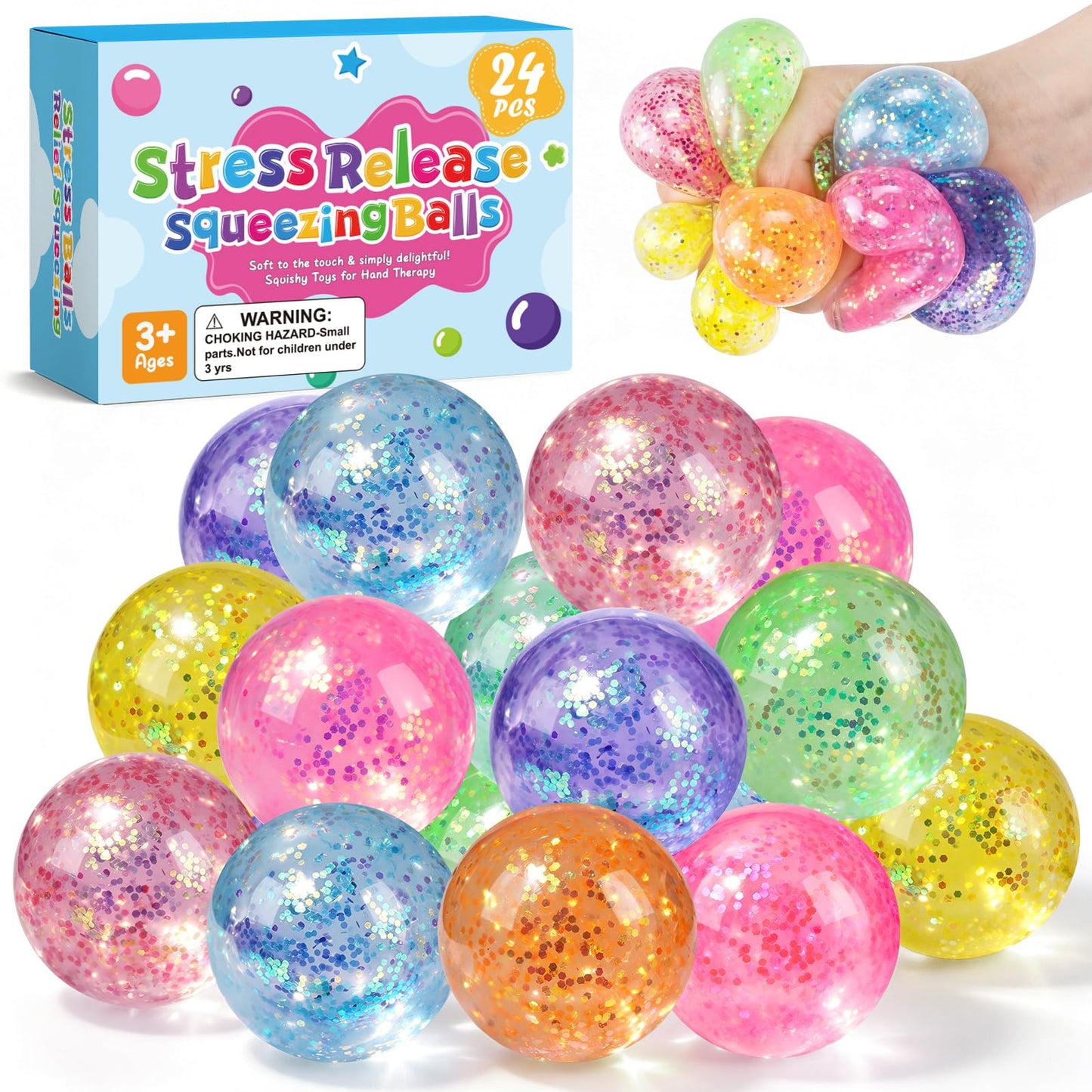 HotVESPRO 12 Pack Fidget Stress Balls for Adults, Cute Octopus Stress Ball | Stress Sensory Stress Ball, Bulk Squishy Squeeze Ball Toys Set for Classroom Prizes and Birthday Party Favors