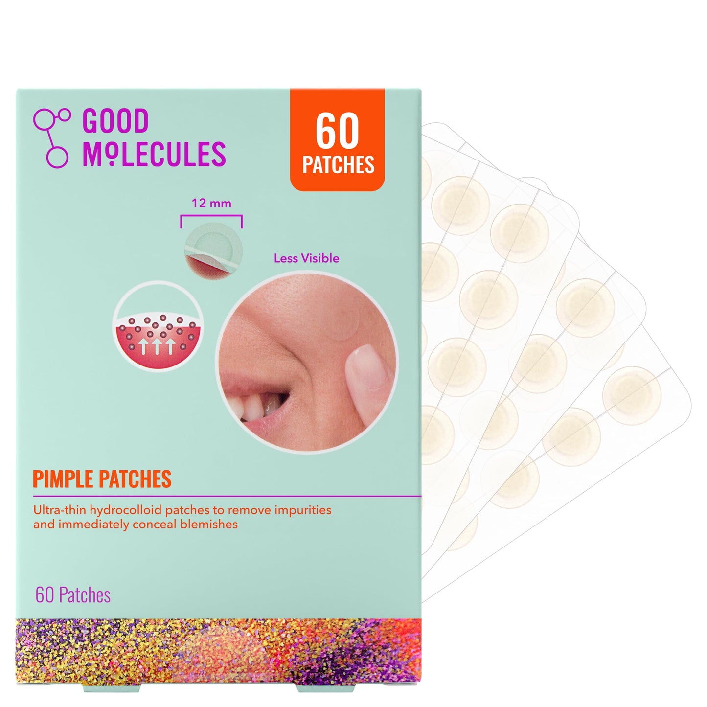 HotGood Molecules Pimple Patches for Face, 100 Pack – Ultra-Thin Hydrocolloid Patches, Invisible Under Makeup, Conceals Blemishes, Blackheads & Zits, Suitable for Acne-Prone Skin