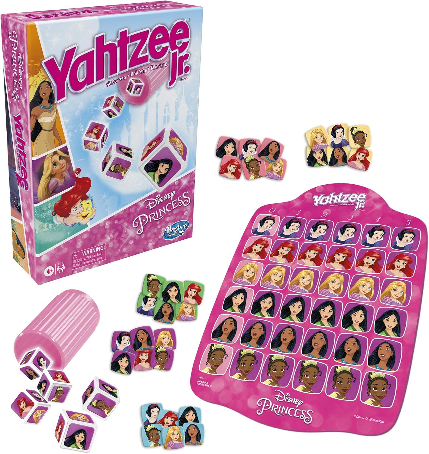 Hot Hasbro Gaming Yahtzee Jr.: Disney Princess Edition Board Game for Kids Ages 4 and Up, for 2-4 Players, Counting and Matching Game for Preschoolers (Amazon Exclusive)