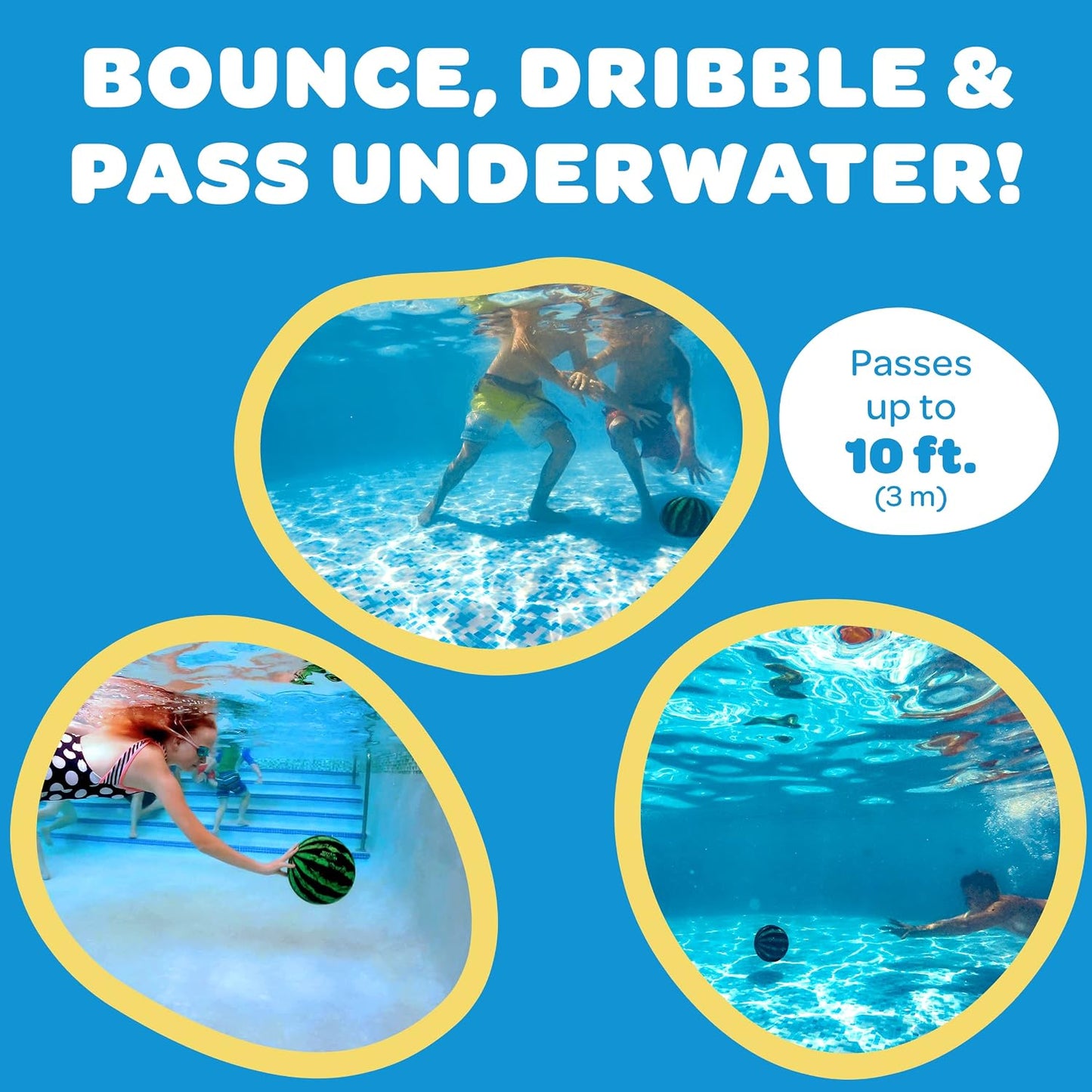 HotWatermelon Ball – Cool Underwater Pool Toy for Teen Boys, Girls, Men & Women. Great Gifts for Swimming, Diving & Backyard Games. Best for Birthday Presents, Spring Vacation & Summer Family Fun.