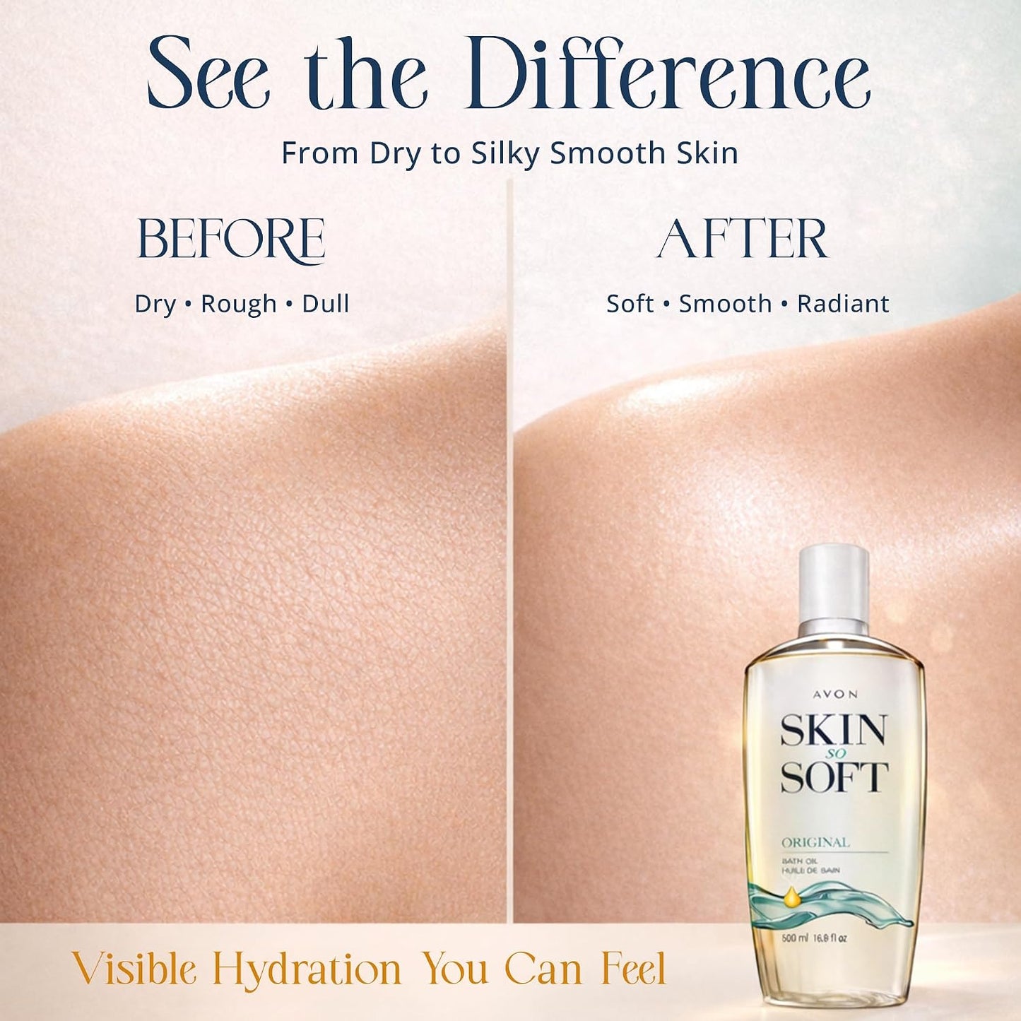HotAvon Skin So Soft Original Bath Oil - 16.9 oz - Moisturizing Body Oil | Moisturizing Body Oil with Jojoba Oil, Dry Skin, Hydrating Shower Oil Perfect as an After-Shower Skin Softener for All Adults