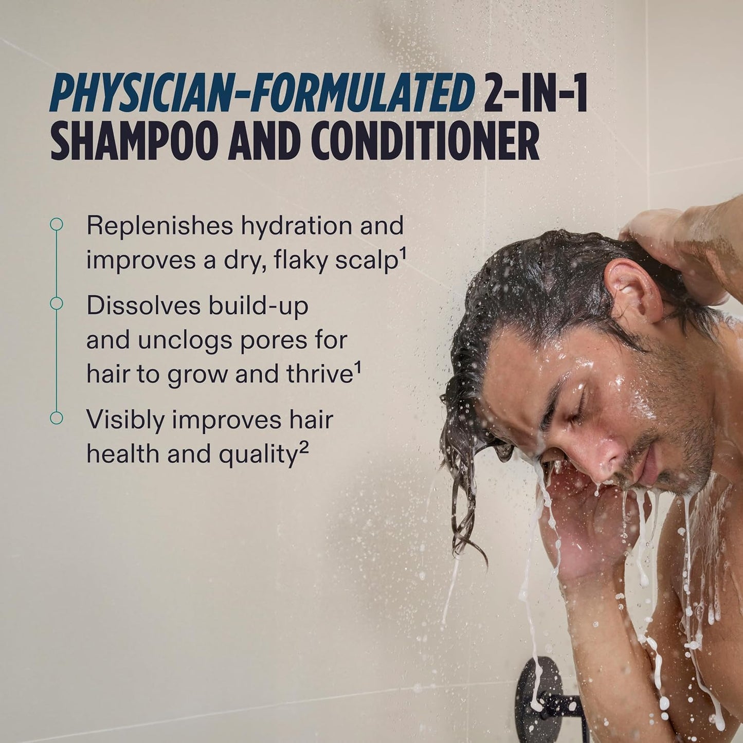 HotNutrafol Men's Shampoo and Conditioner 2-in-1, Cleanses, Hydrates, Unclogs Pores, Improves Hair Volume & Strength, Physician-formulated for Thinning Hair, Color Safe, Sulfate Free - 8.1 Fl Oz Bottle