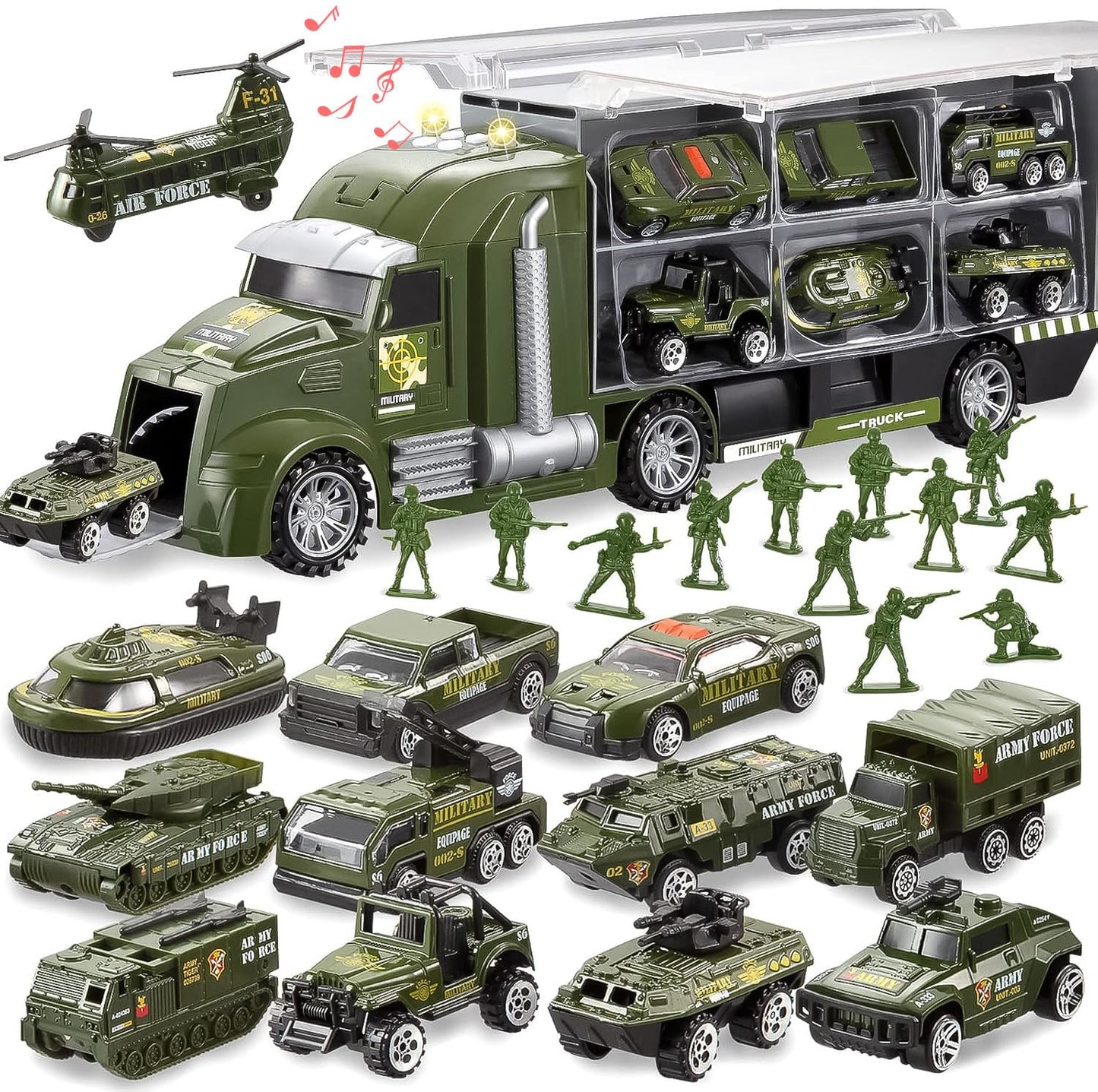 Hot JOYIN 25-in-1 Construction Truck Toy Set with 12 Vehicles & 12 Worker Figures, Push and Go Toy Trucks with Sound and Light, Construction Toys Birthday Gifts for Kids 3 4 5 6 7 Years Old
