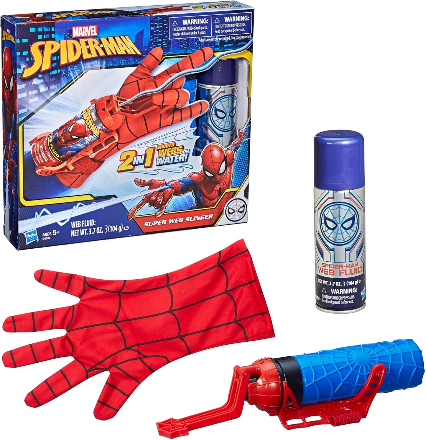 Hot Marvel Spider-Man Super Web Slinger, 2-In-1 Shoots Webs or Water, Web Shooter Toy, Role-Play Toys, 5 Year Old Boys and Girls and Up (Amazon Exclusive)