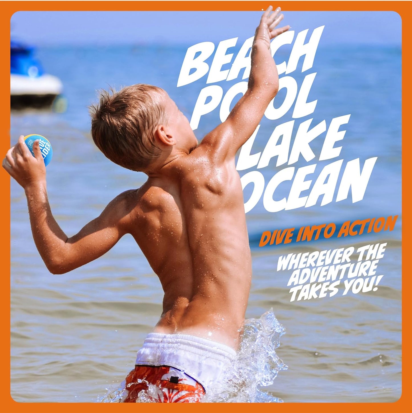 Hot HydroSport Skipping Water Balls - Pool Ball - Beach Toys for Kids Ages 8-12 - Lake Skip, Skee, Fly Swimming Game Adults, Boys, Teens, & Family - Water Toy for Kid - Cool Fun Summer