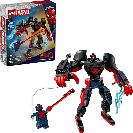Hot LEGO Marvel Miles Morales Mech vs. Spider-Man 2099 Building Toy for Boys & Girls - Poseable Super Hero Mech & 2 Marvel Minifigures for Kids & Fans, Ages 6+ - Gift Idea for Birthdays - 76337