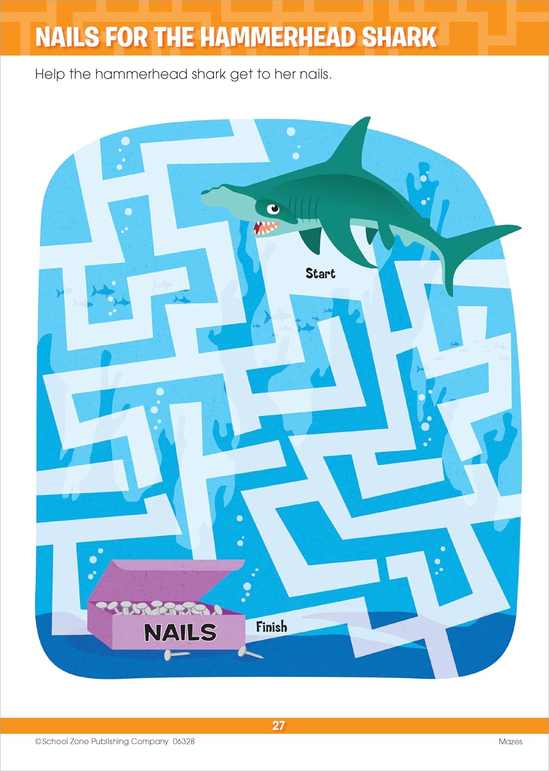 Hot School Zone Big Mazes & More Workbook: 320 Pages, 1st Grade, 2nd Grade, Learning Activities, Math, Maze Puzzles, Games, Color By Numbers, Ages 6 to 8