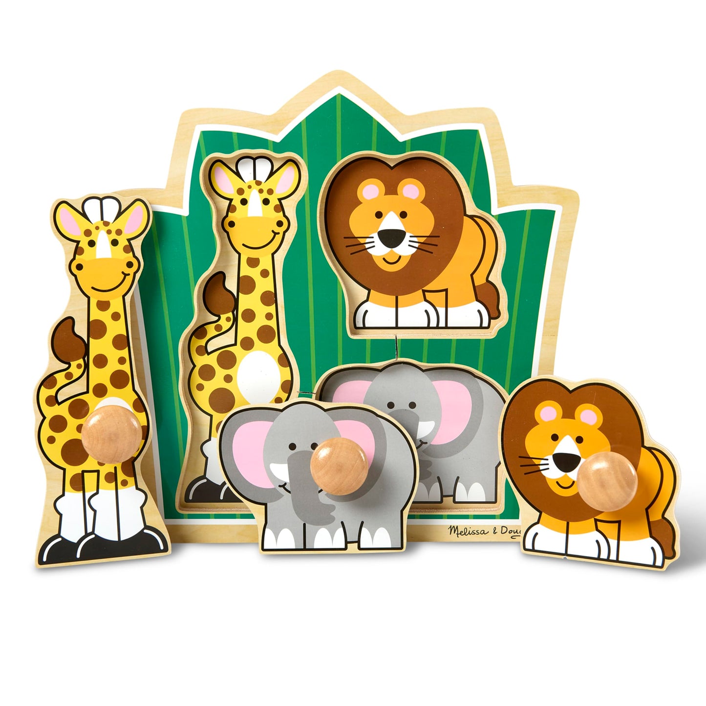 Hot Melissa & Doug First Shapes Jumbo Knob Puzzle, Wooden Peg Puzzle for Toddlers, Educational Toy for Shape Recognition and Fine Motor Skills, Ages 1+
